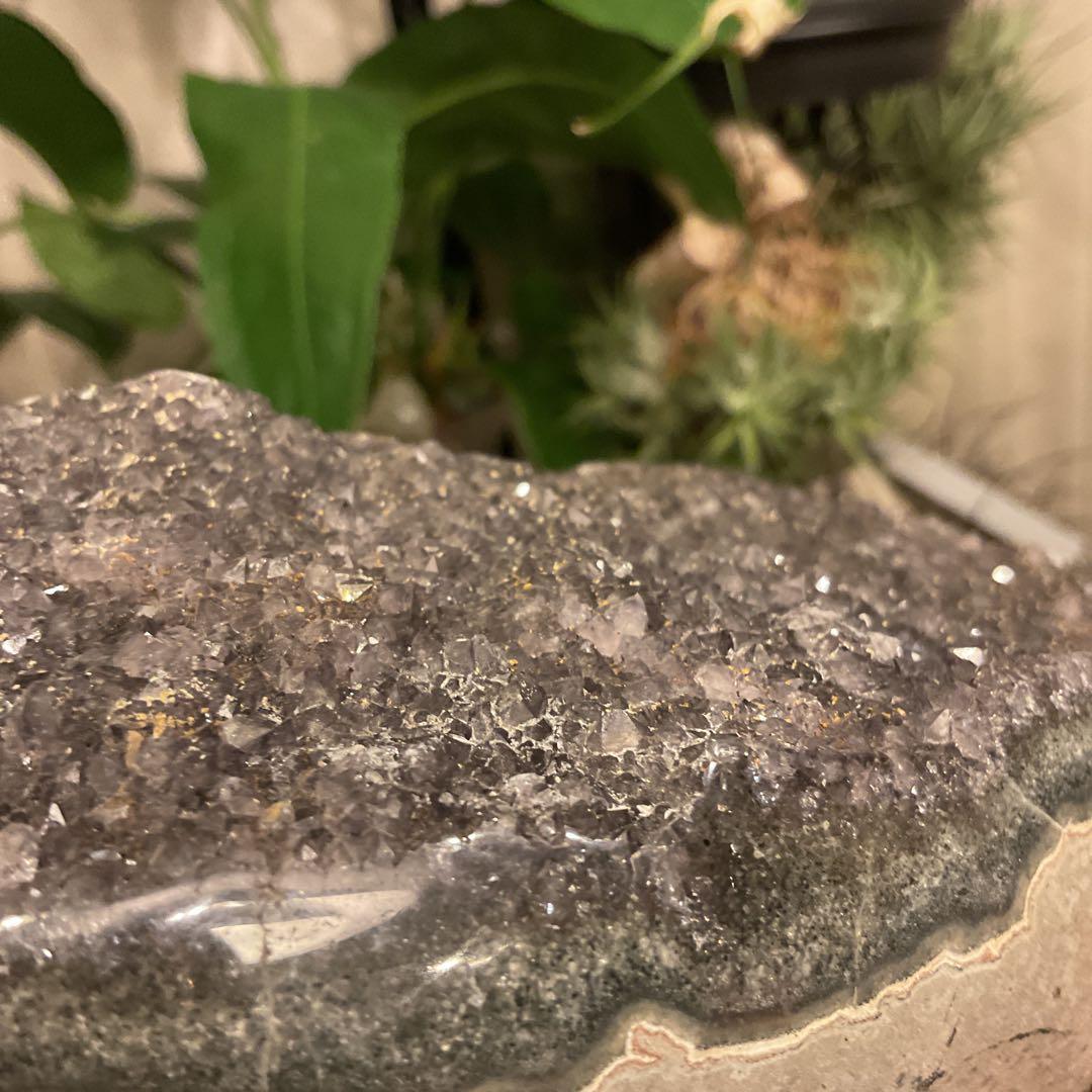 ウルグアイ産 グレー アメジスト 天然石 原石 水晶 クラスター