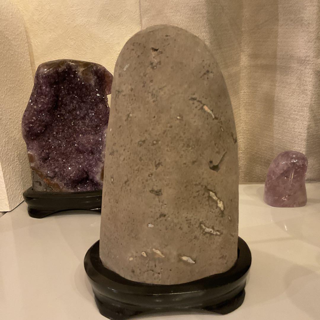 ウルグアイ産 グレー アメジスト 天然石 原石 水晶 クラスター