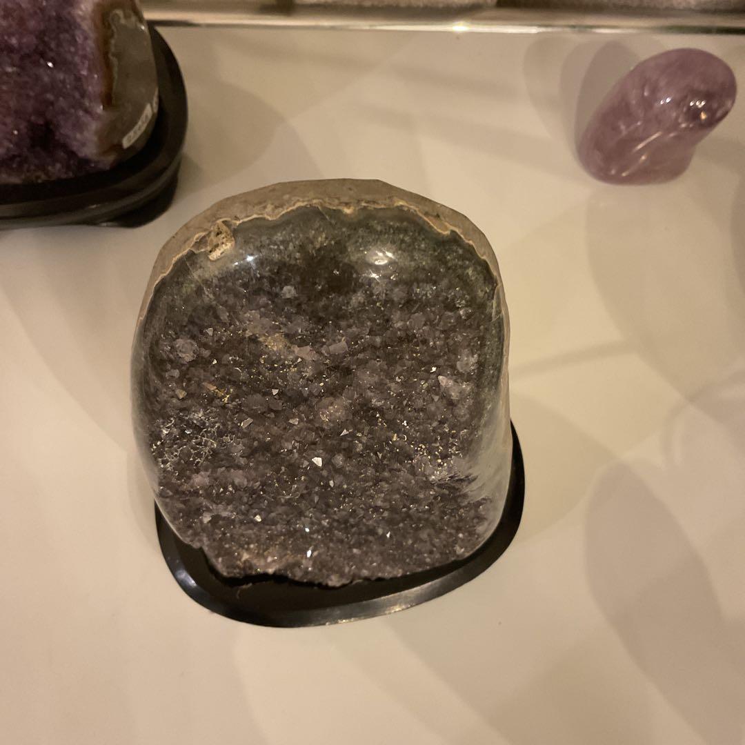 ウルグアイ産 グレー アメジスト 天然石 原石 水晶 クラスター