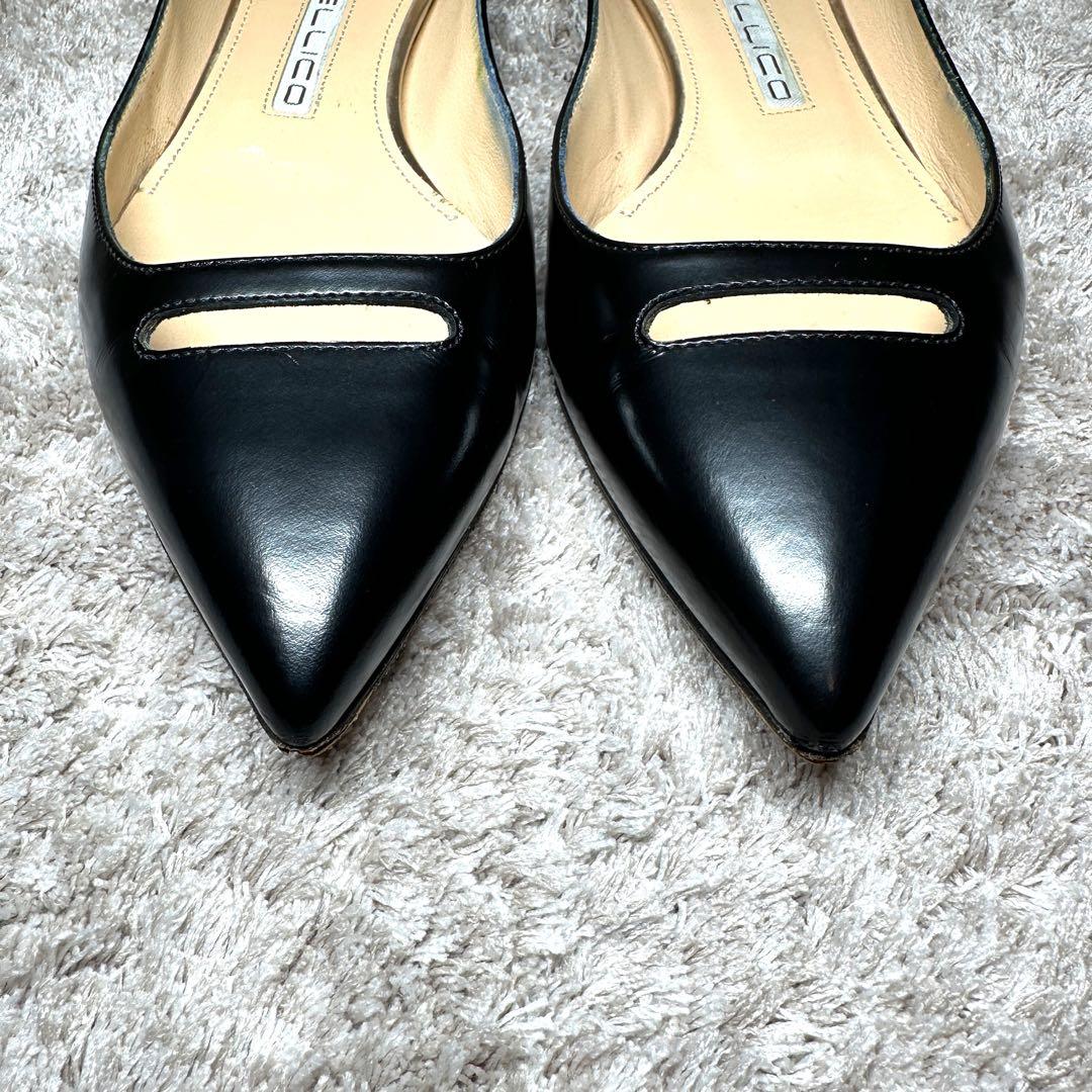 超美品⭐︎ PELLICO アネッリ 35 黒 ポインテッドトゥ レザーパンプス