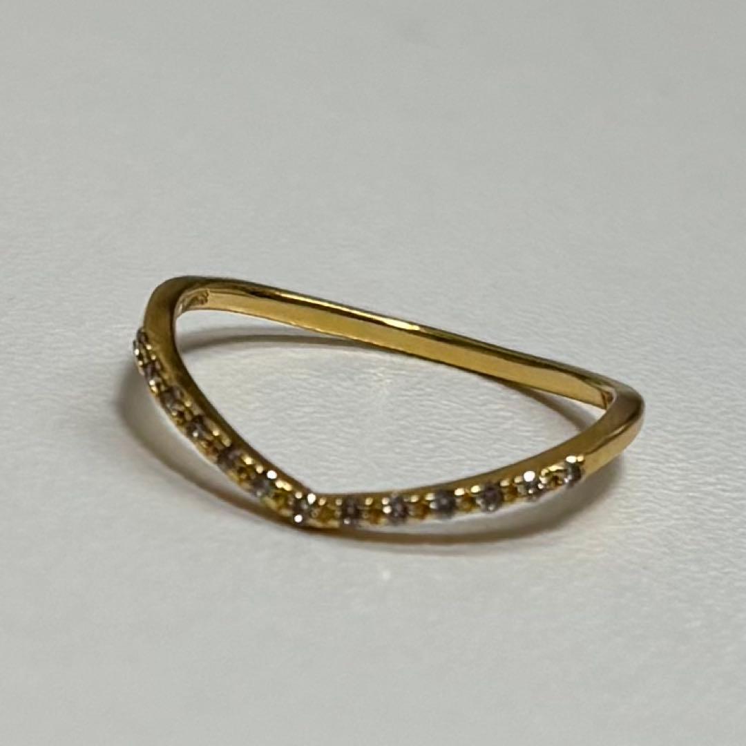 agete アガット　K18 ダイヤモンド リング 7号