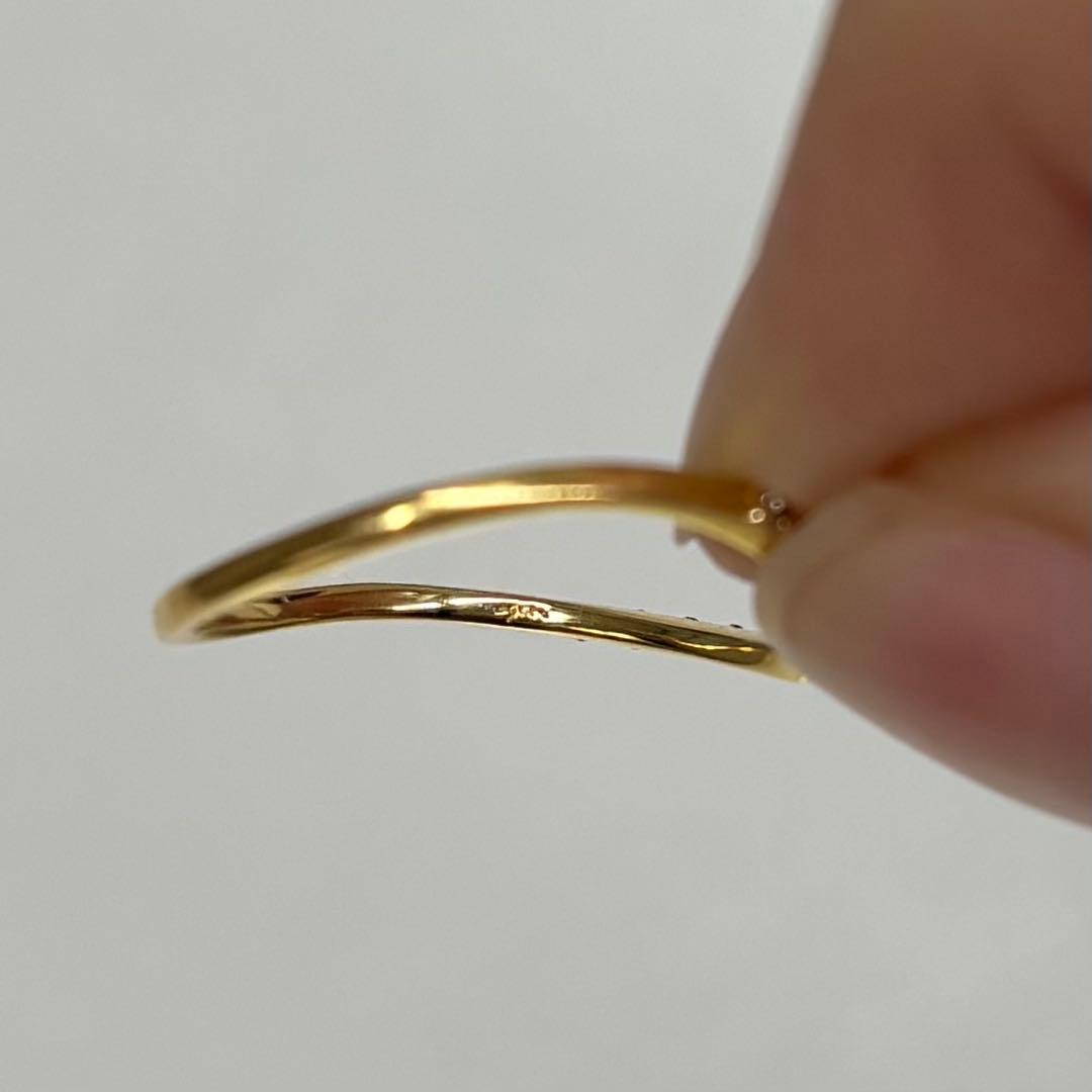 agete アガット　K18 ダイヤモンド リング 7号