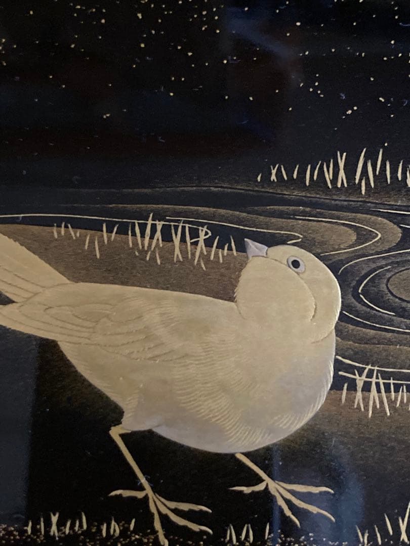 輪島塗　蒔絵　花鳥画