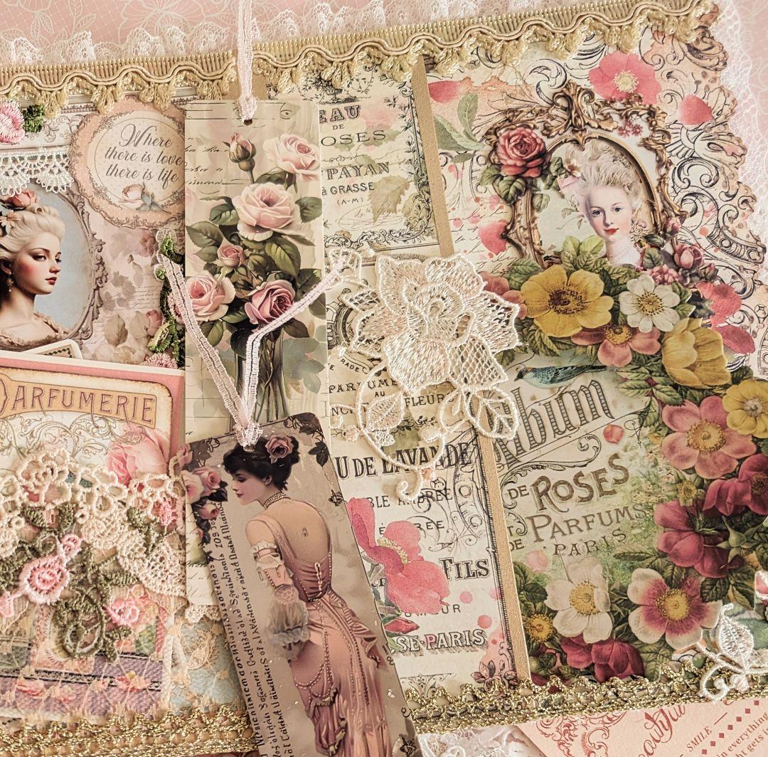 ロココ調レース＆薔薇の貴婦人の大型ジャンクジャーナル2025fp♥マリーの薔薇♥
