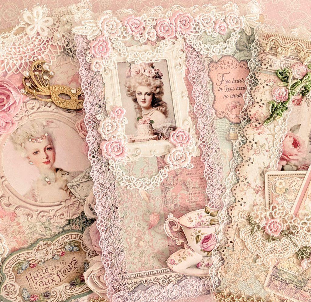 ロココ調レース＆薔薇の貴婦人の大型ジャンクジャーナル2025fp♥マリーの薔薇♥