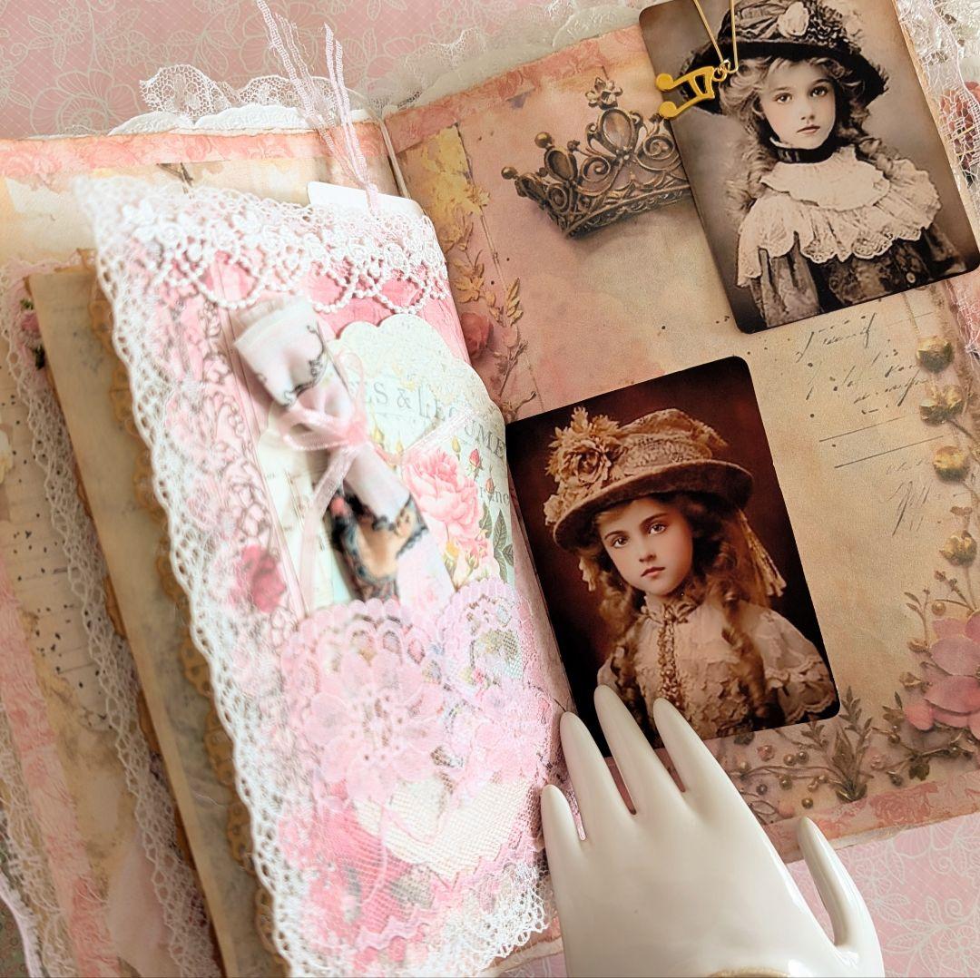 ロココ調レース＆薔薇の貴婦人の大型ジャンクジャーナル2025fp♥マリーの薔薇♥