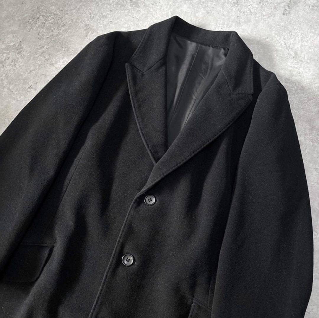 希少 ヨウジヤマモト コスチュームドオム カシミヤ混 チェスターコート 3 黒