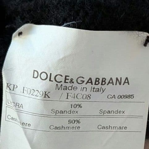 DOLCE & GABBANA カシミヤ リブニット Vネック D&G　ブラック