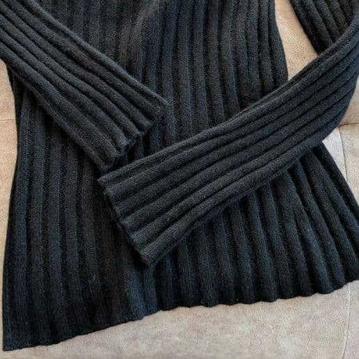 DOLCE & GABBANA カシミヤ リブニット Vネック D&G　ブラック