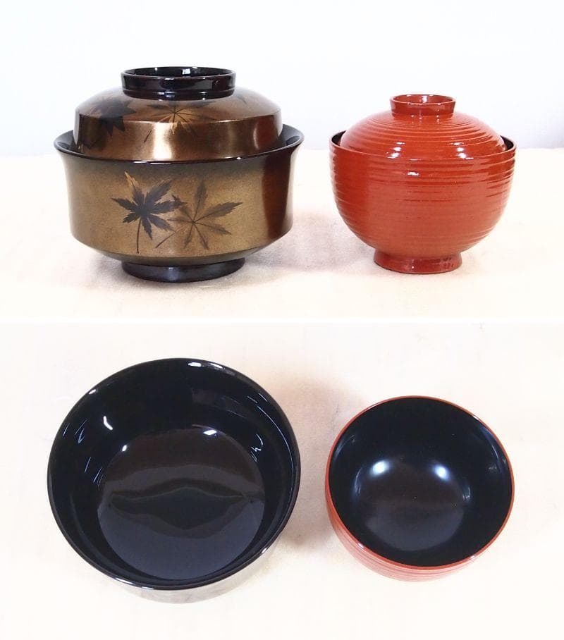 【高級・極美品】輪島塗 漆光堂 金地 絵変わり蒔絵 煮物椀 5客 雑煮椀 漆器