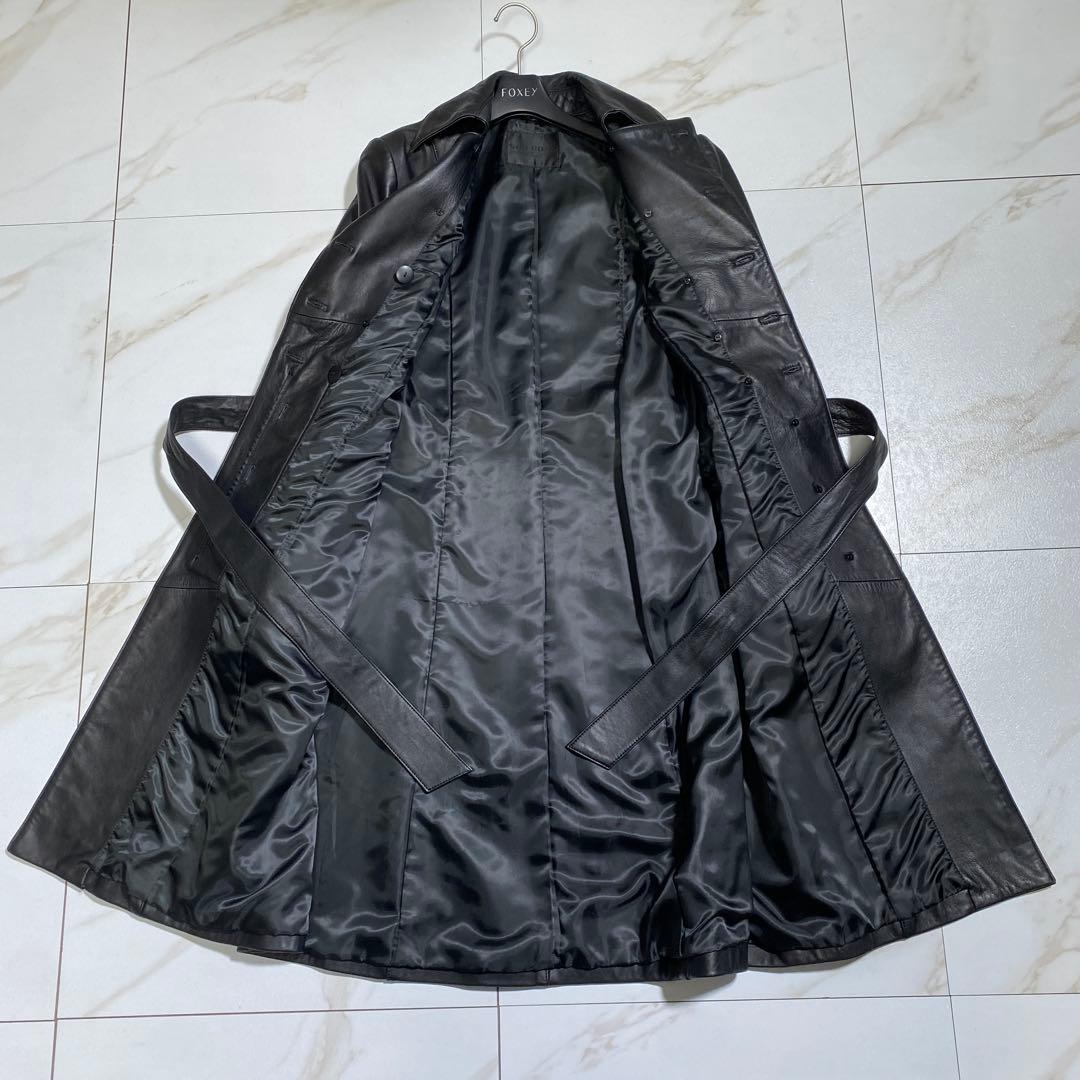 極美品♡SUNROSE 羊革 光沢 ラムレザーダブルトレンチコート 高級本革