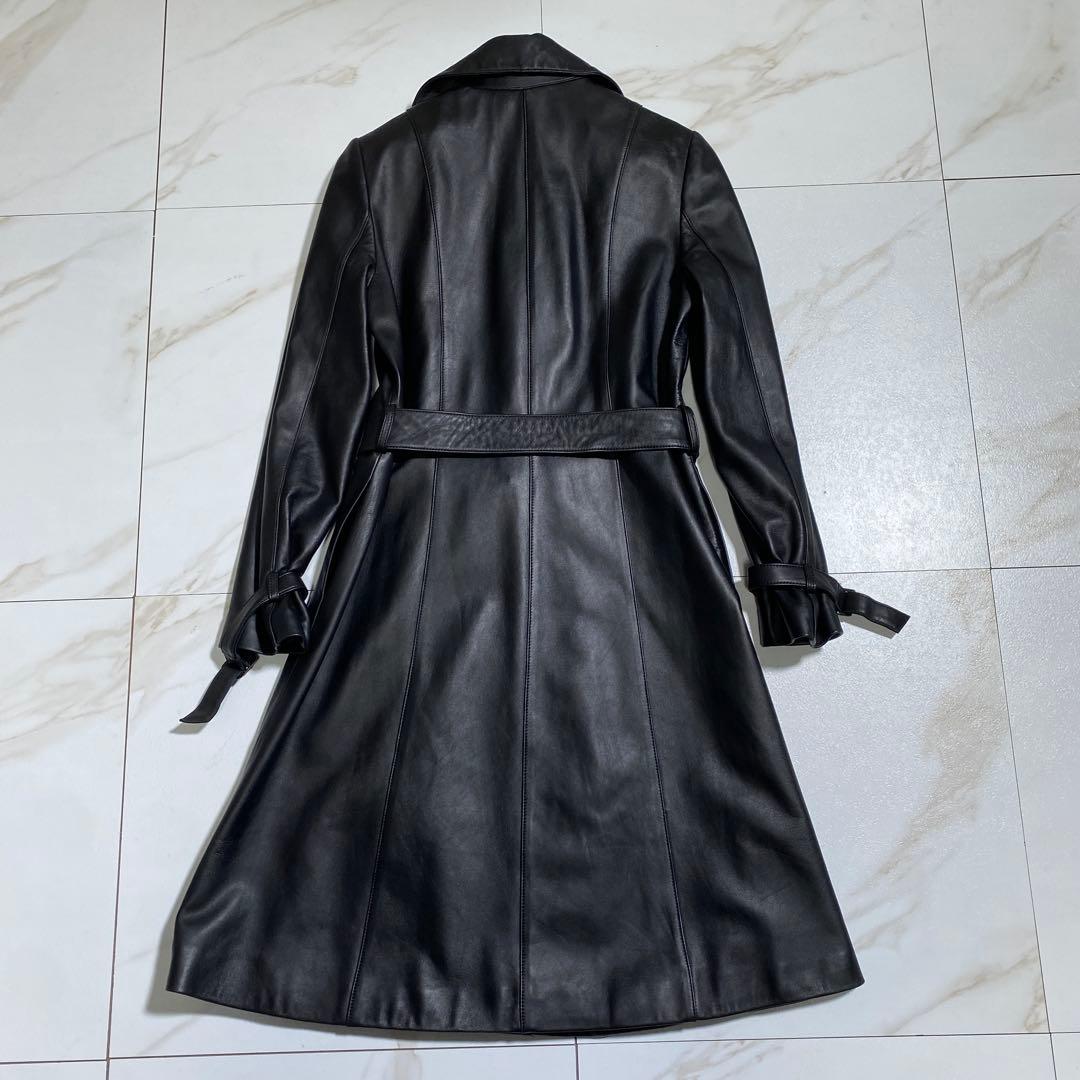 極美品♡SUNROSE 羊革 光沢 ラムレザーダブルトレンチコート 高級本革