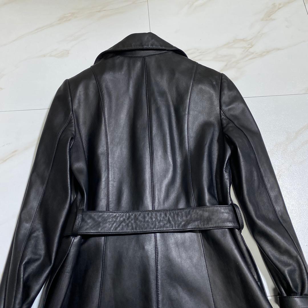 極美品♡SUNROSE 羊革 光沢 ラムレザーダブルトレンチコート 高級本革