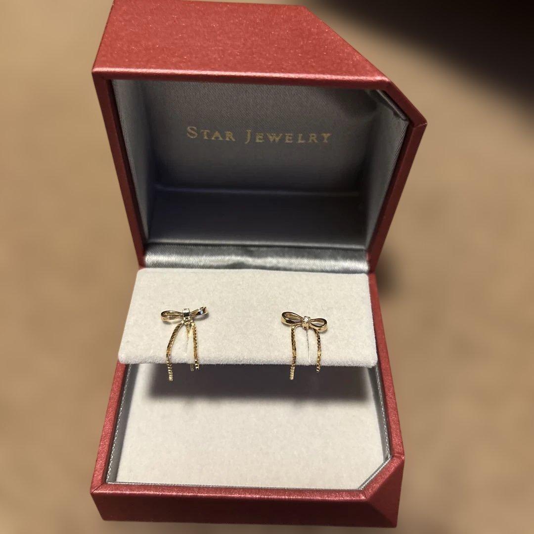 STAR JEWELRY K10ピアスwinter限定　INFINITY BOW