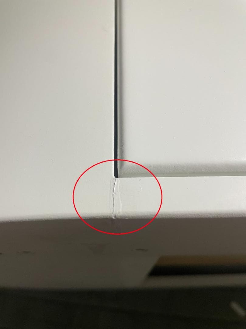 【掘り出し物】ホワイト大理石天板金属脚訳あり化粧台デスクのみ201-100-①