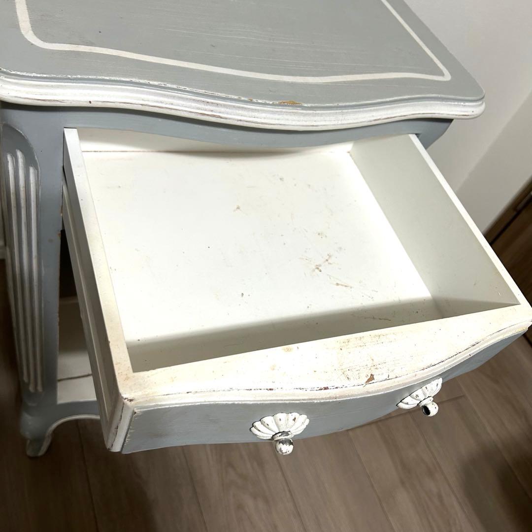 kinoベッドサイドサイドテーブル ブルーグレー