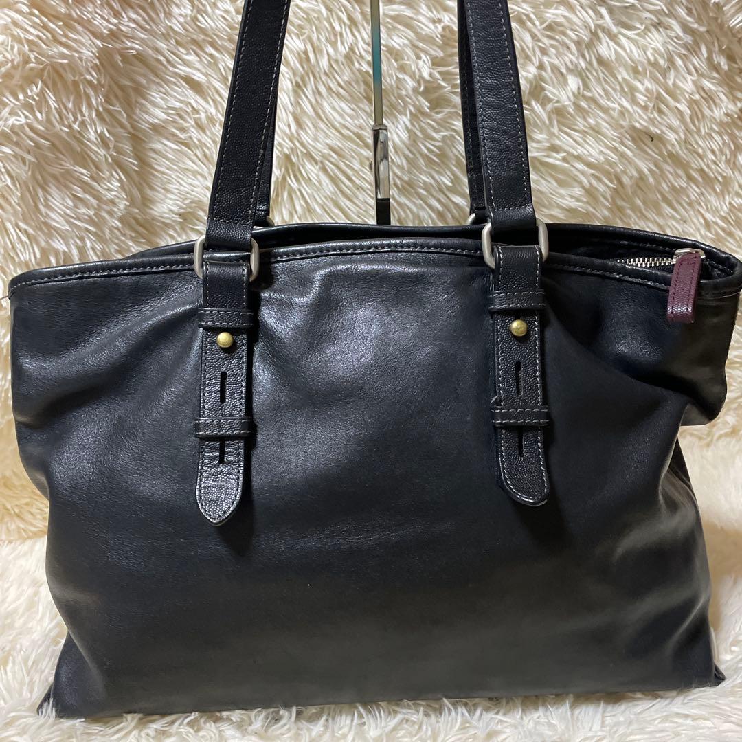 ポールスミス　ビジネスバッグ　トートバッグ　ロゴ　肩掛け可　大容量　A4可　黒