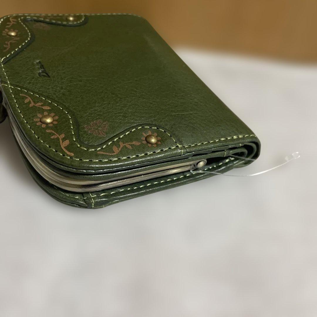 【新品・未使用品】Dakotaダコタ二つ折り財布マーゴットがま口グリーン　箱無し