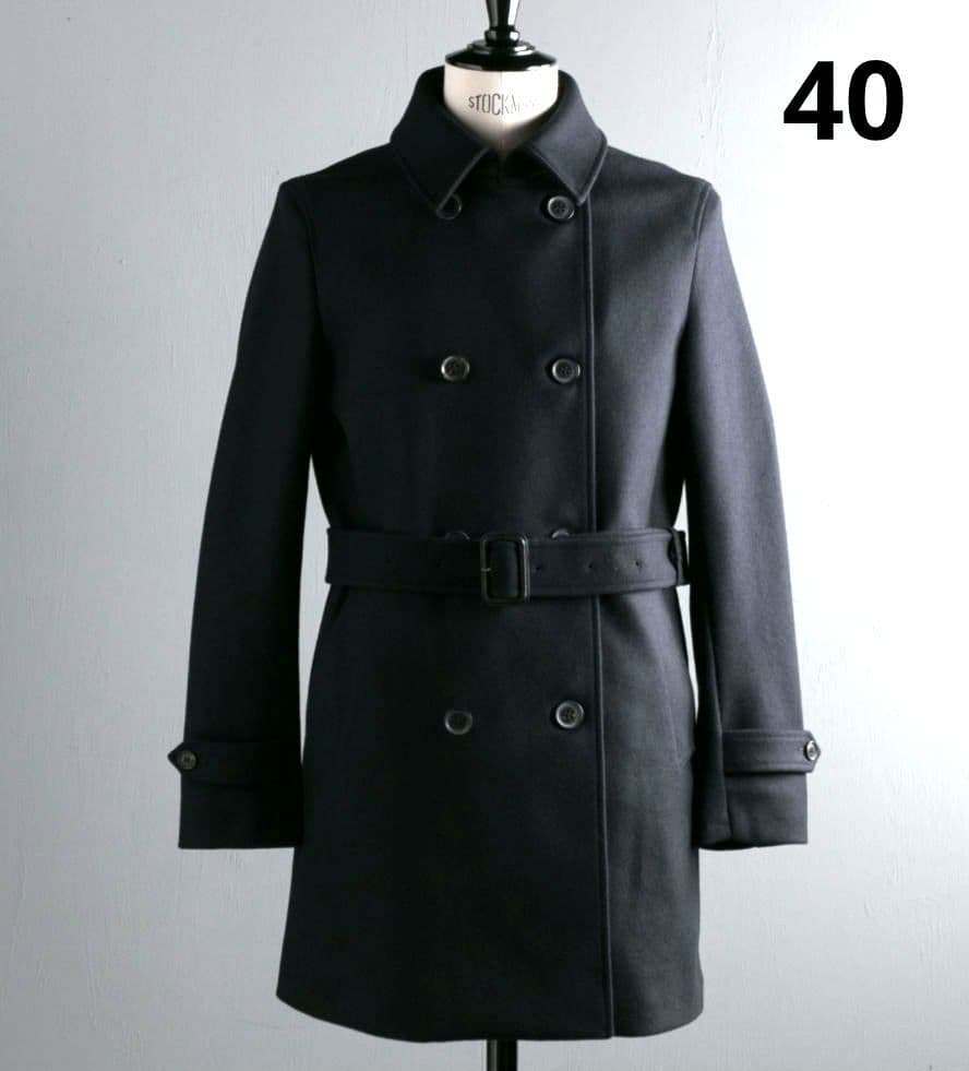 未使用級 現行 マッキントッシュ トレンチコート 40 ロロピアーナ 紺 ベルト