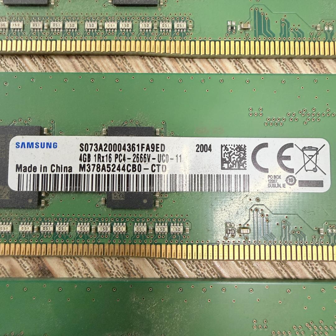 【SAMSUNG】 DDR4-2666V 4GB メモリ6枚セット計24GB