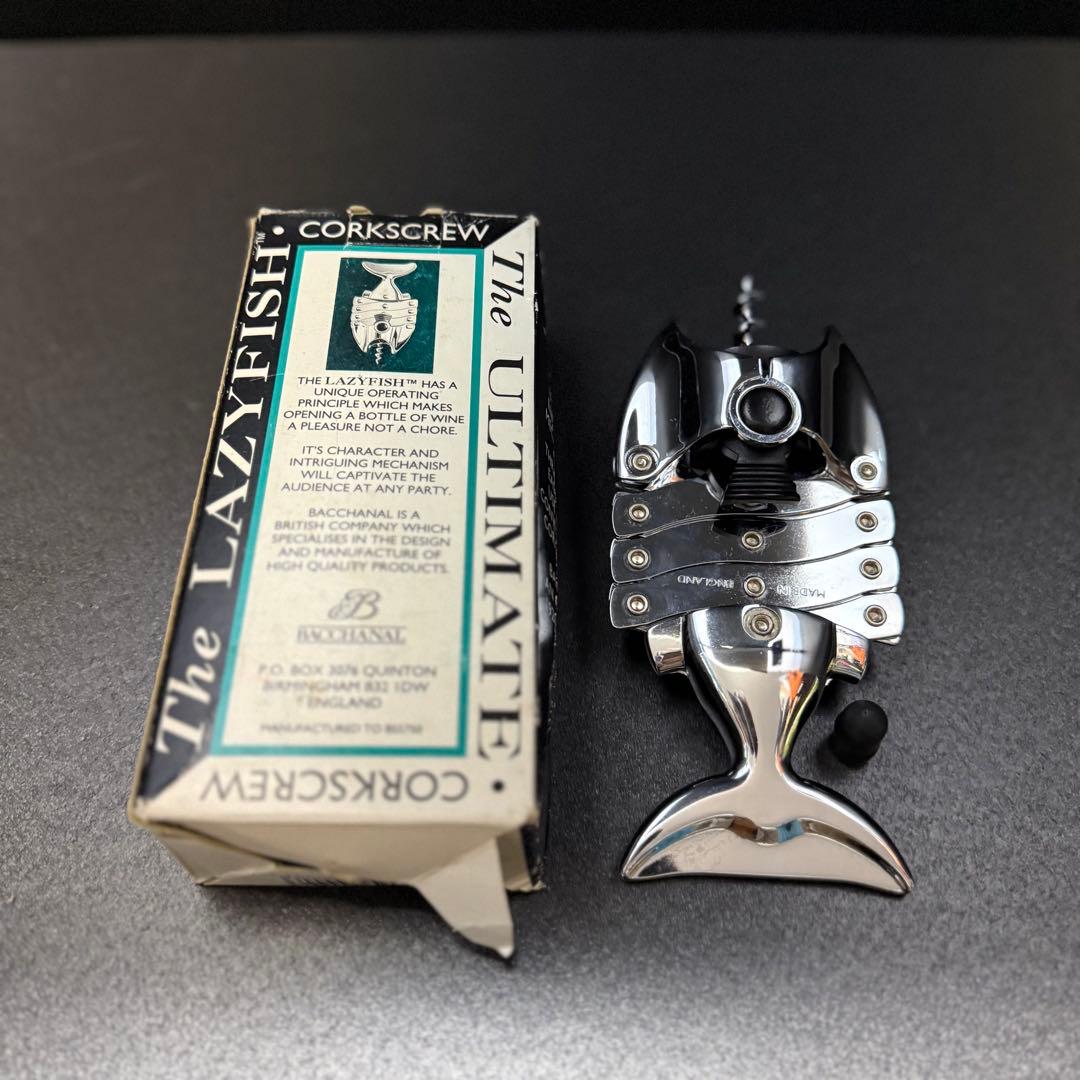 英国製 バッカナル THE LAZYFISH フィッシュ型 コルク抜き 箱付