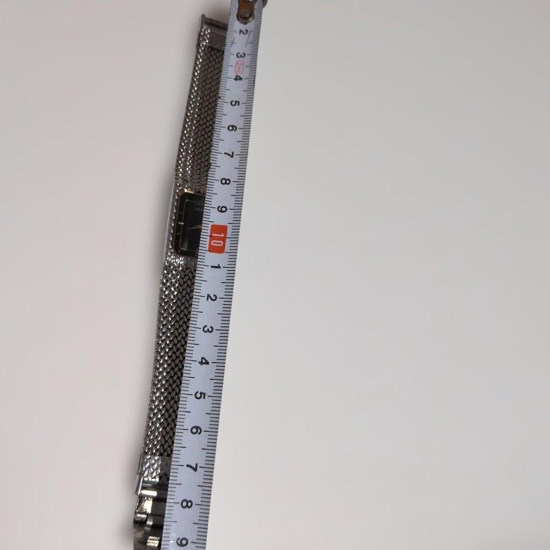 ジャンクCREDOR シルバー メッシュ ブラックダイヤル 腕時計