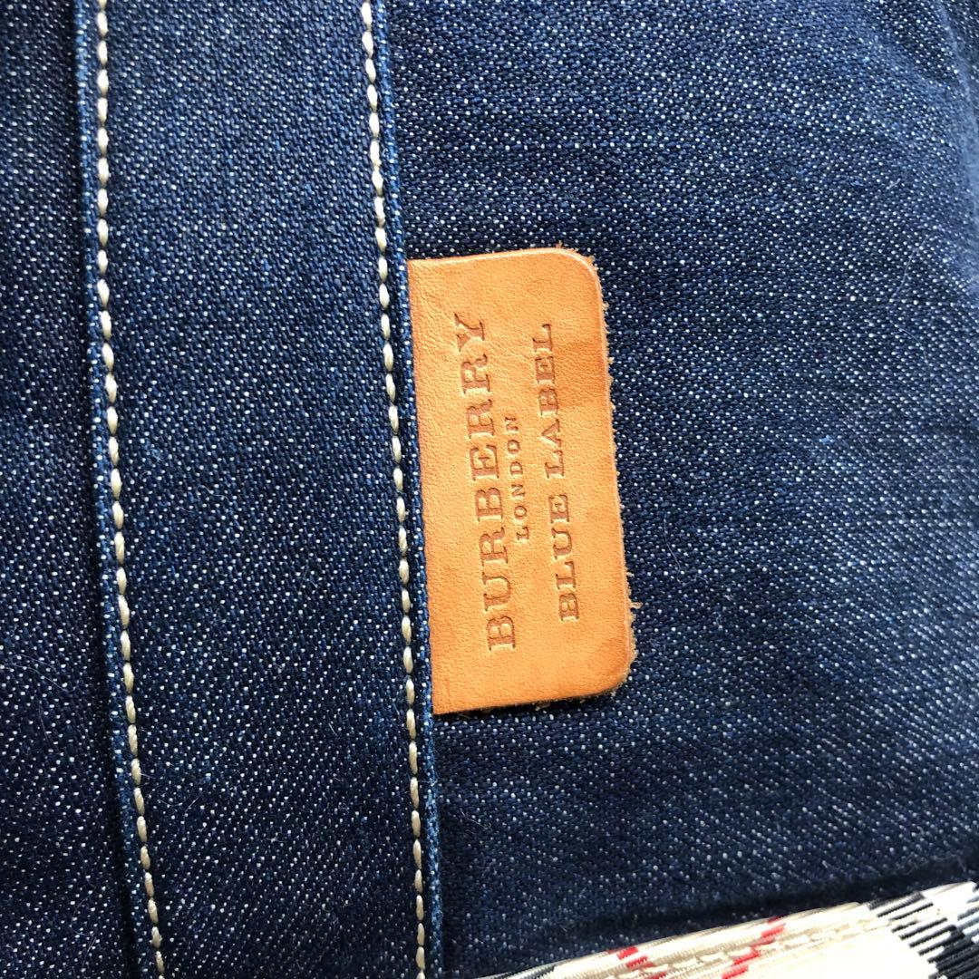 美品✨バーバリーブルーレーベル デニム トートバッグ ノバチェック ホースロゴ