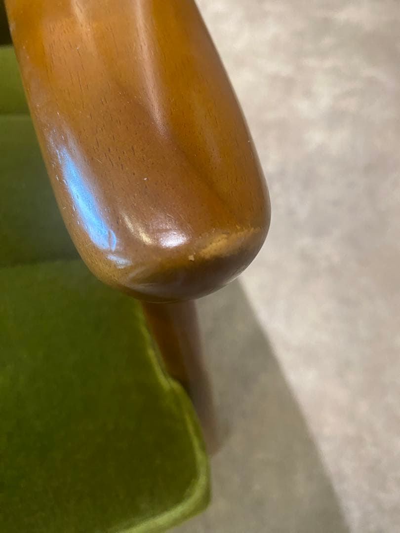 カリモク60 Kチェア　モケットグリーン　1シーター（送料5,000込）