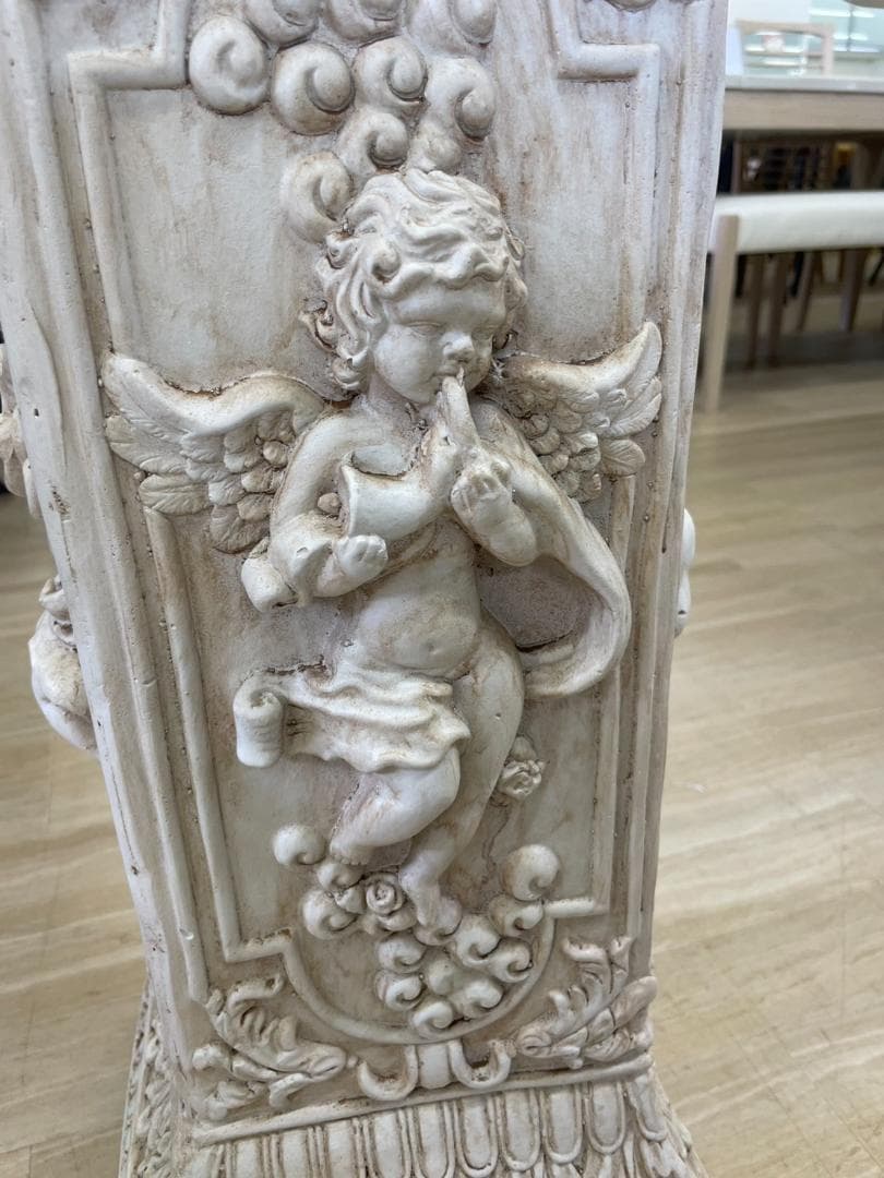 天使の花台 コラム コロン 置物 エンジェル オブジェ アンティーク クラシック