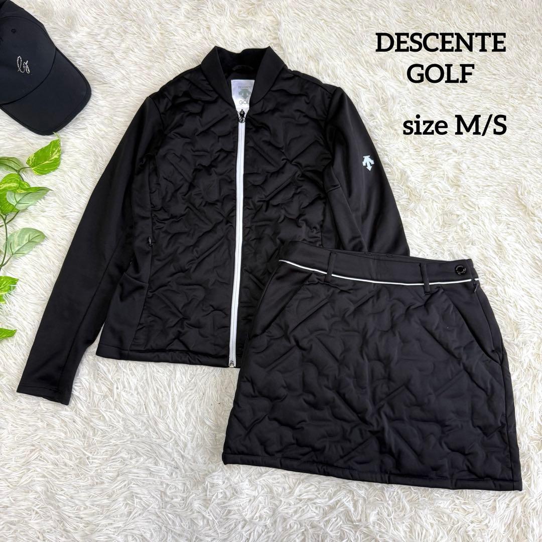 【デサントゴルフ】美品 セットアップ ダウン ブラック Mサイズ レディース