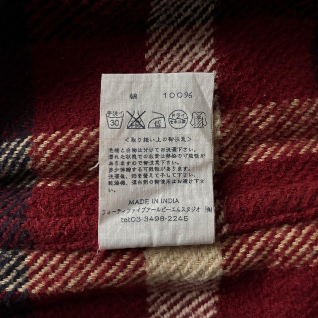 45R コットン100 ツイード　チェック　ワンピース　ワイドシルエット