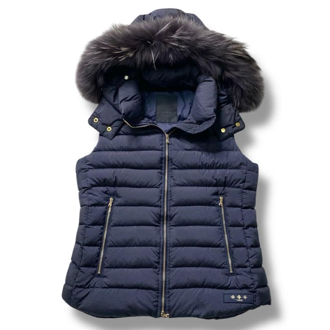 【美品】TATRAS ORSIERA ダウンベスト アウター ファー ナイロン