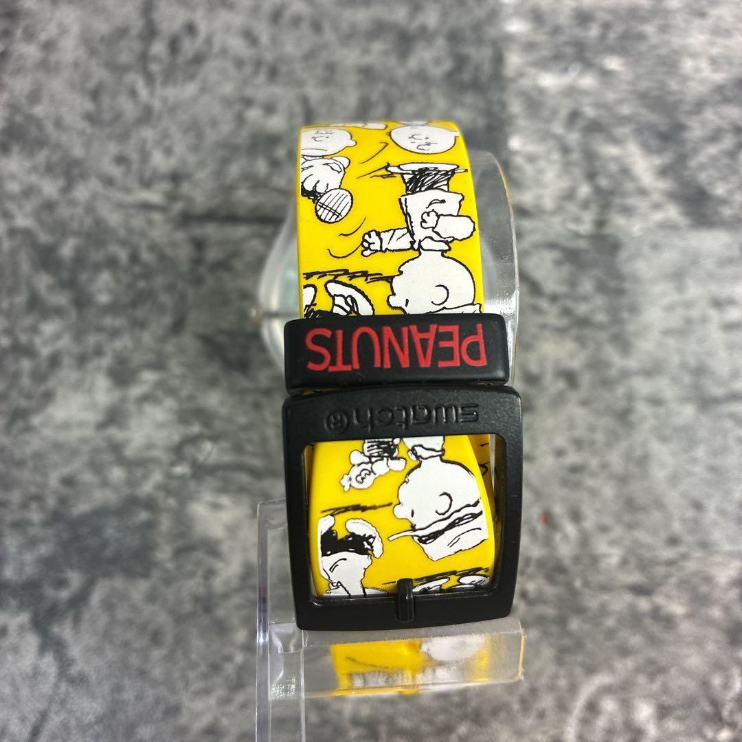 美品　スウォッチ　スヌーピー　ピーナッツ　時計　イエロー　チャーリーブラウン