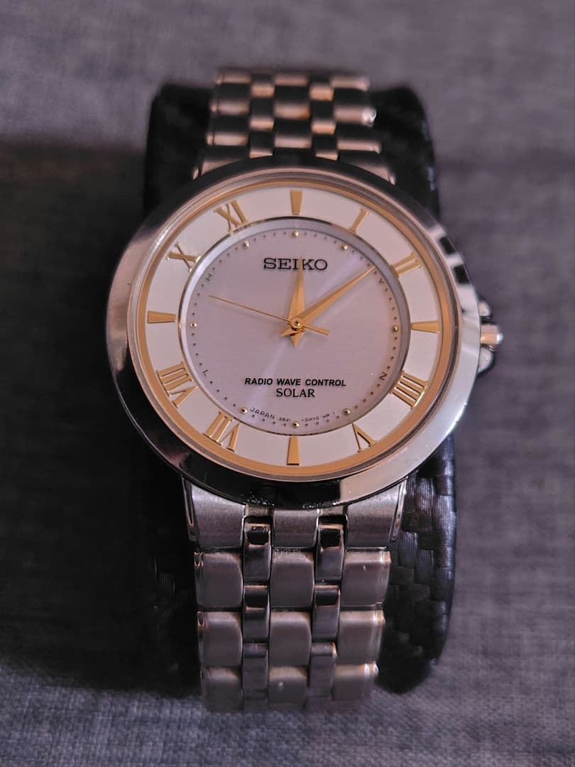 SEIKO ソーラー電波時計 ドルチェ 3B21-OAMO 稼働品 メンズ