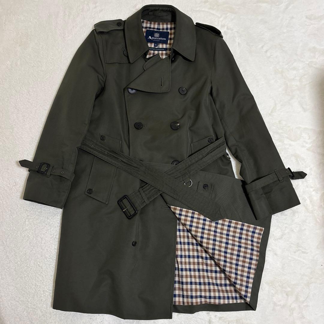 【美品】 Aquascutum トレンチコート メンズ36 英国製 国内正規品