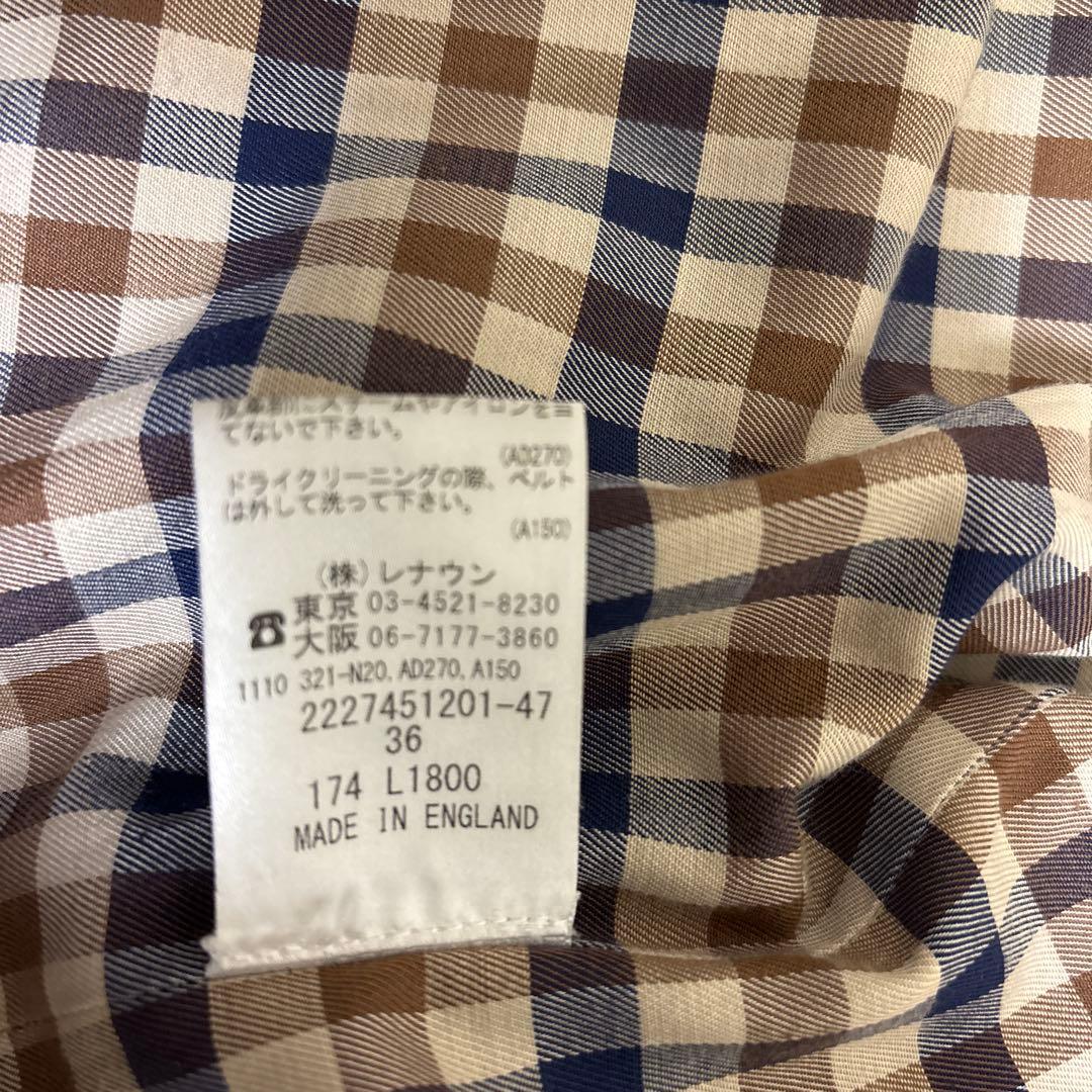 【美品】 Aquascutum トレンチコート メンズ36 英国製 国内正規品