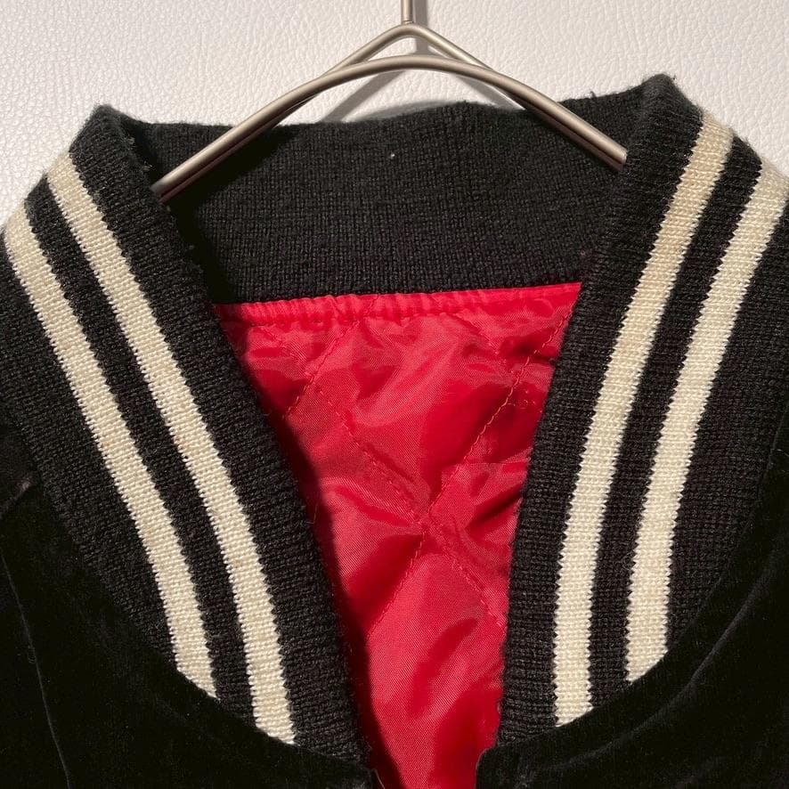 せ*な様 【別珍】スカジャン 鷲 龍 刺繍 ベロア生地 横須賀ジャンパー 黒 9