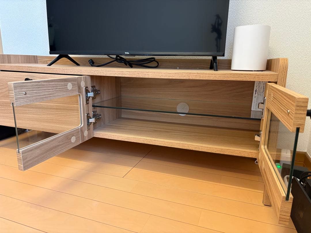 美品❗️ニトリ 北欧風テレビ台 テレビボード ナチュラルウッド仕上げ 113cm