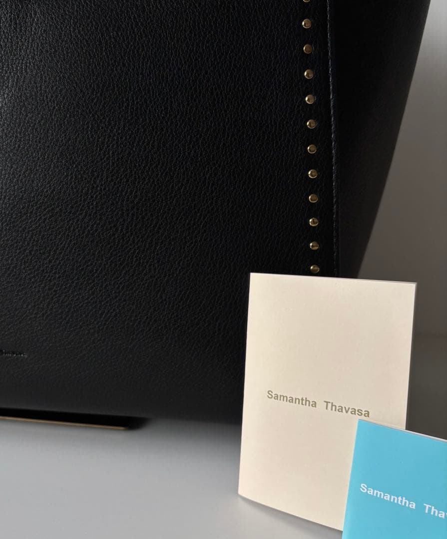 【新品未使用】サマンサタバサ　スタッズトートバック　A4サイズ　大容量　黒