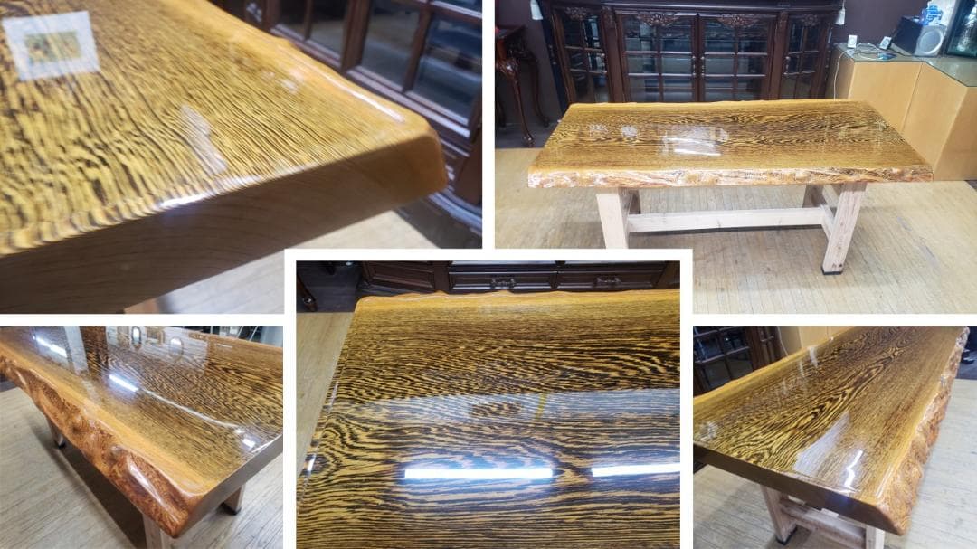 きょうきょう　鉄刀木　タガヤサン　無垢一枚板　ダイニングテーブル