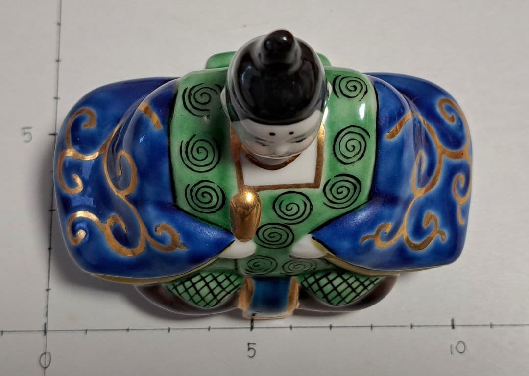 k-⑪九谷焼 ひな人形 3号 親王飾り 菊仙作 唐草 鹿の子