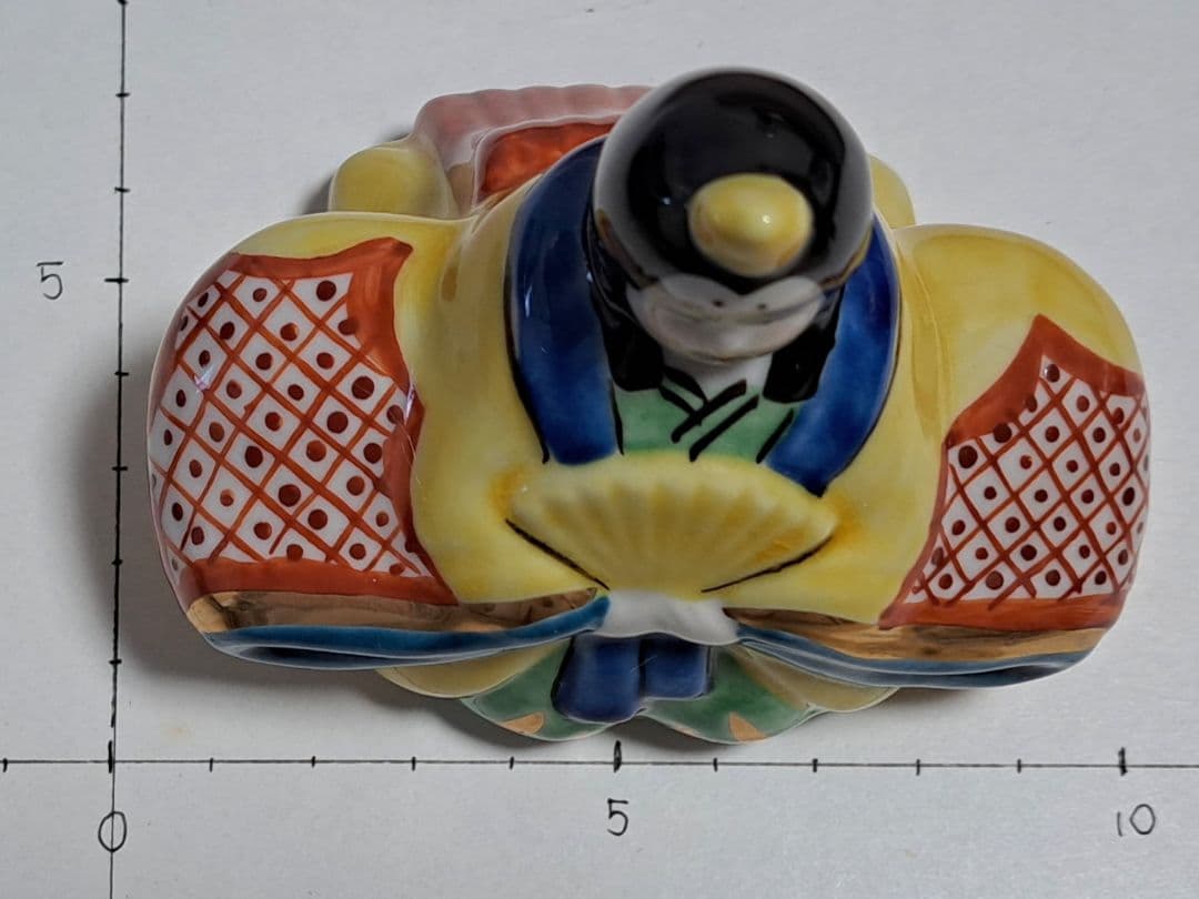 k-⑪九谷焼 ひな人形 3号 親王飾り 菊仙作 唐草 鹿の子