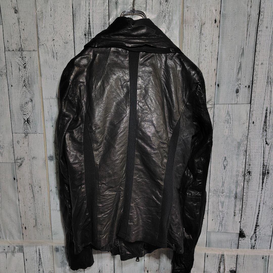 sandwich Johnny Wolf ドレープレザージャケット 変形襟