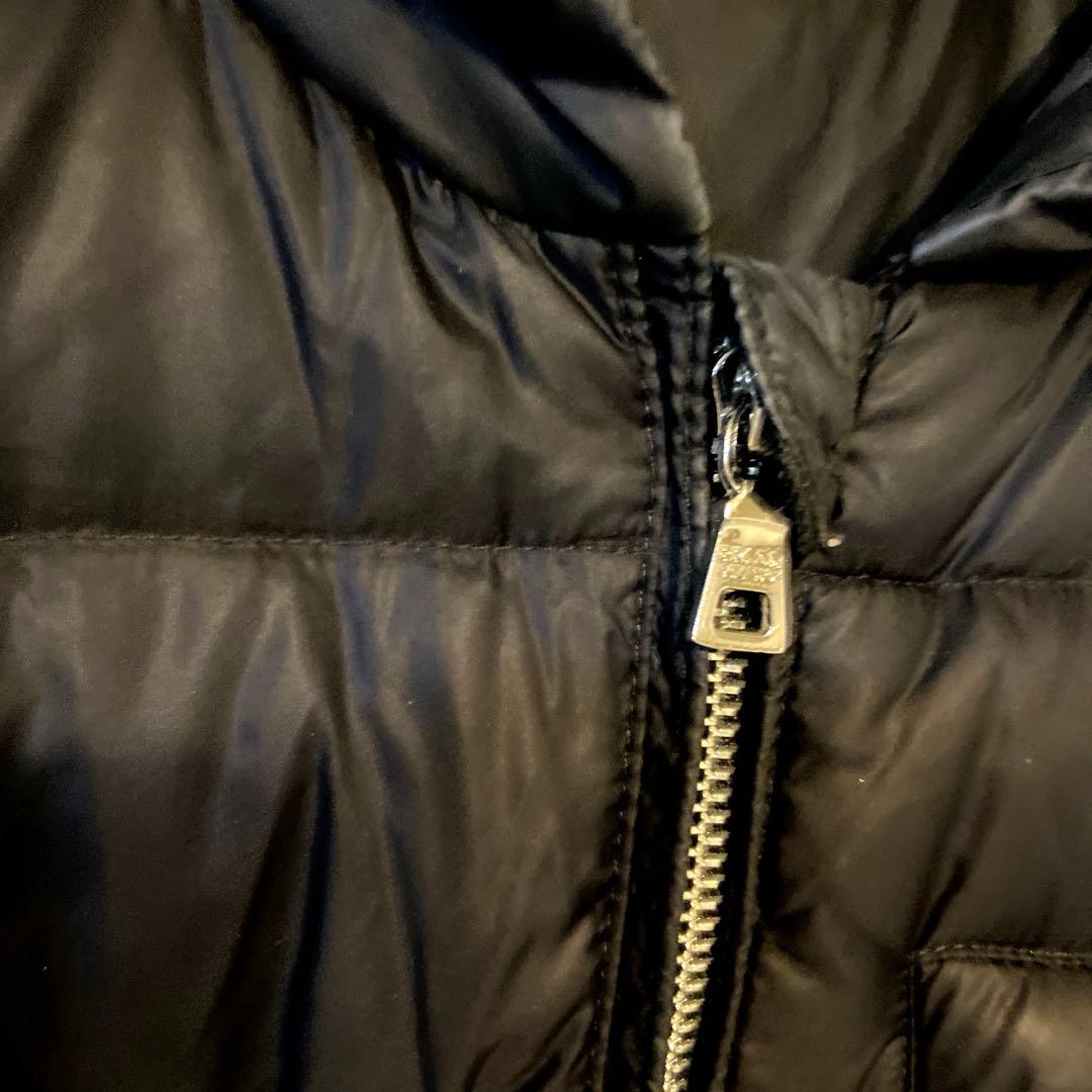 【良品】PRADA ロゴ プレート ダウン ベスト アウター ロング ナイロン