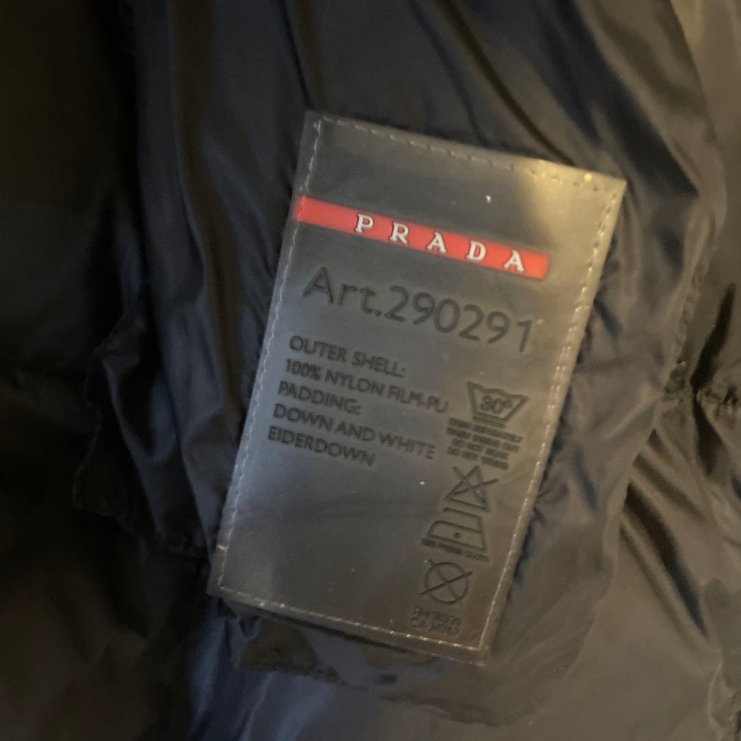 【良品】PRADA ロゴ プレート ダウン ベスト アウター ロング ナイロン