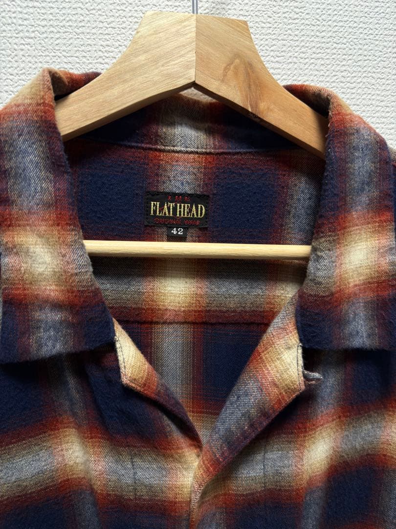 The Flat Head サイズ42 レーヨンオンブレ 開襟シャツ