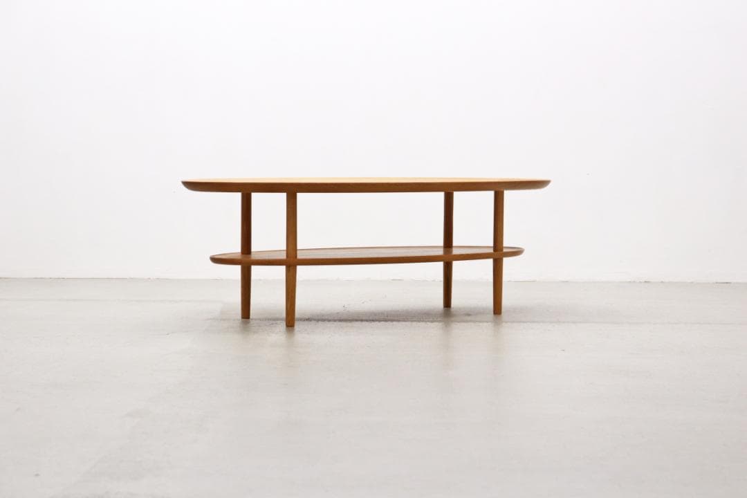 ヒラシマ ボルド オーク無垢材 オーバル センターテーブル ナチュラル