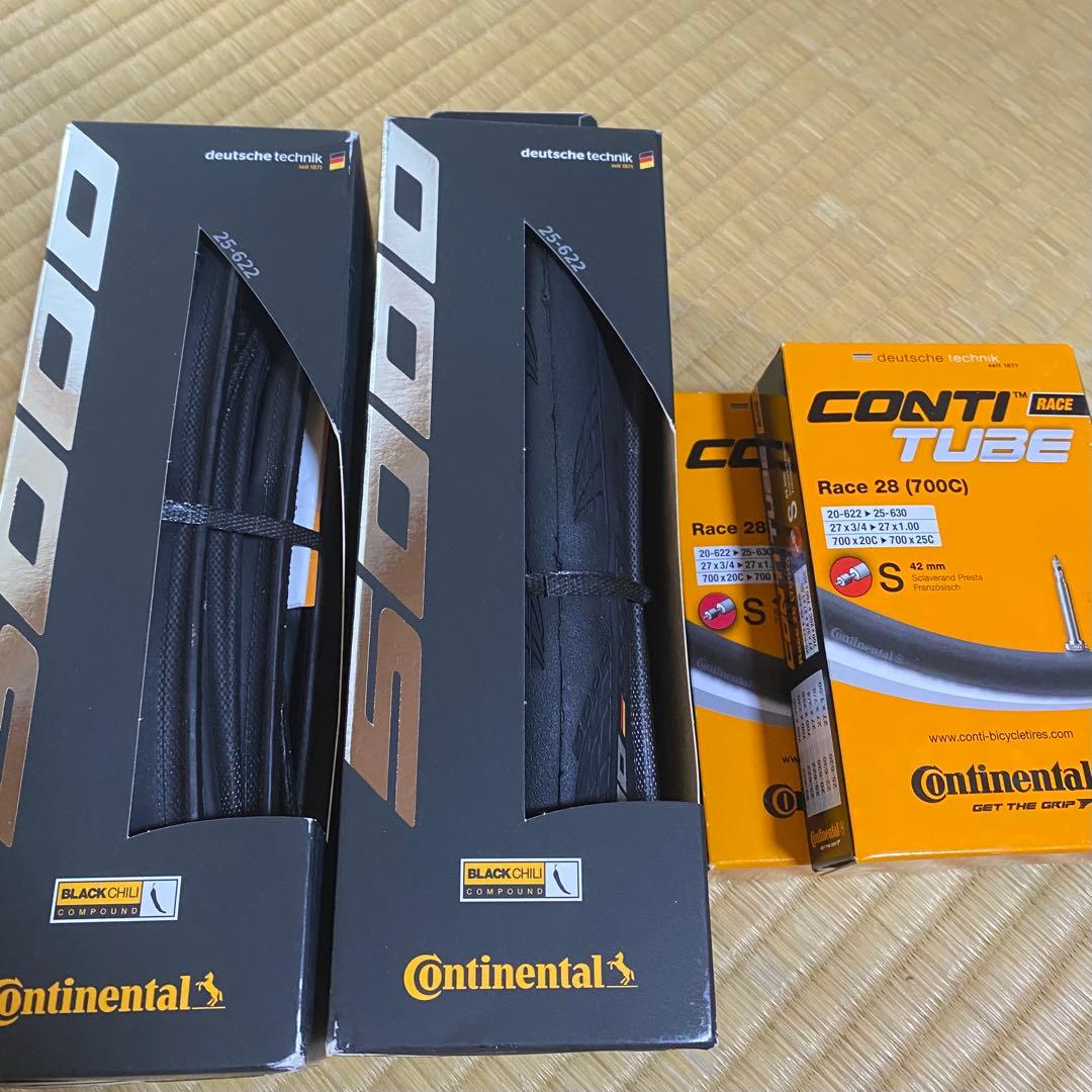 新品　コンチネンタルGP5000 25C クリンチャー チューブ付
