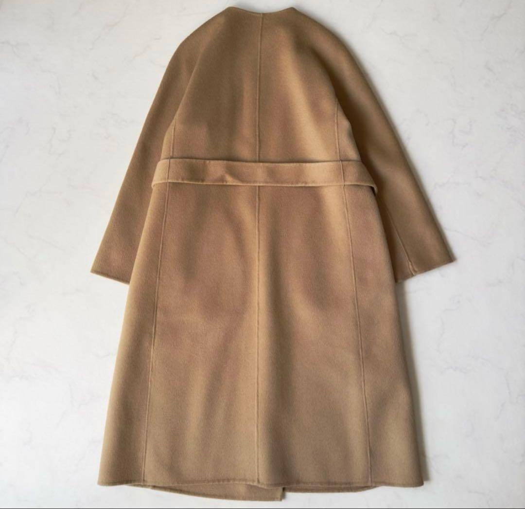 25日までお値下げ！デプレ　ウールメルトンクルーネックコート　リバー　キャメ