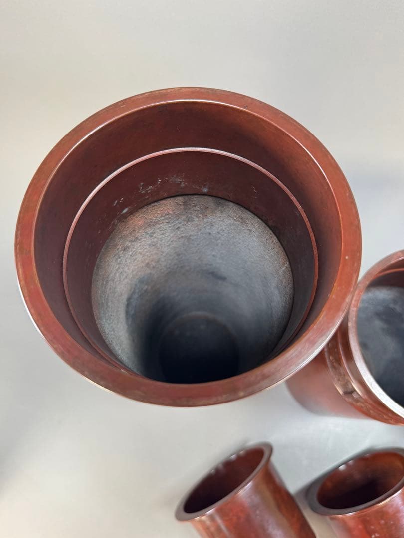 いけばな　唐銅　鋳銅　三寄寸胴花器　古流　池坊　未生流　龍生派　銅花瓶　華道具